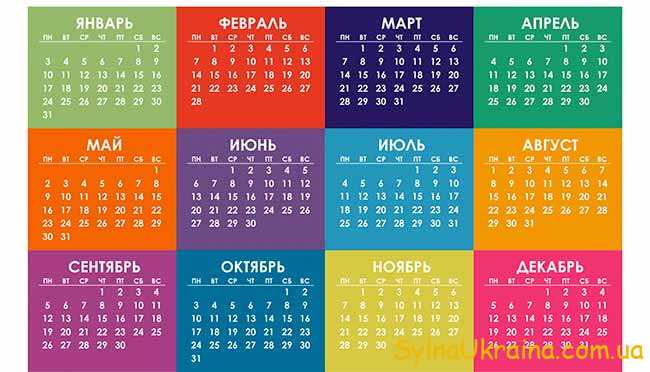 Виробничий календар для України 2022 