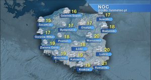 Погода на завтра – суботу 23.07. Тепла, але бурхлива аура Нічна погода 22 / 23.07