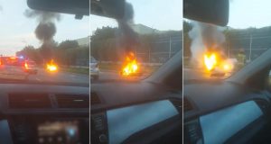 На S8 згорів мотоцикл На S8 згорів мотоцикл