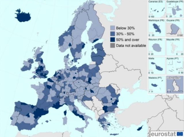  Рівень урбанізації у Європі