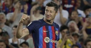 Ла Ліга: гол Роберта Левандовскі в матчі “Севілья” – “Барселона”. Ла Ліга: гол Роберта Левандовскі в матчі "Севілья" - "Барселона".