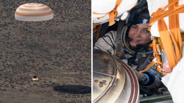 Російська капсула приземлилася в Казахстані.  Космонавти на борту