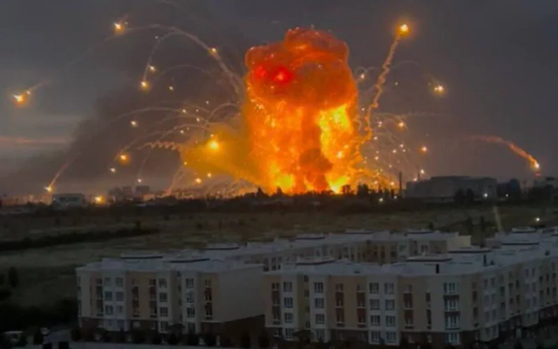Вибух на військовому складі у Вишневому після атаки Росії