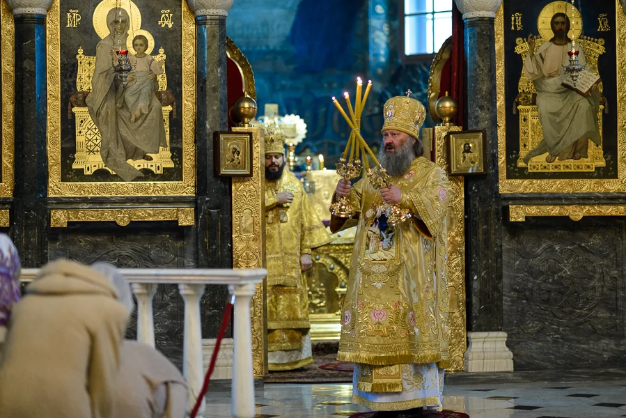 Богослужіння в Успенському соборі Києво-Печерської лаври після атаки «Шахеда»