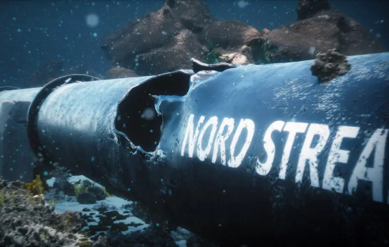 Пошкоджений газопровід Nord Stream на морському дні після диверсії