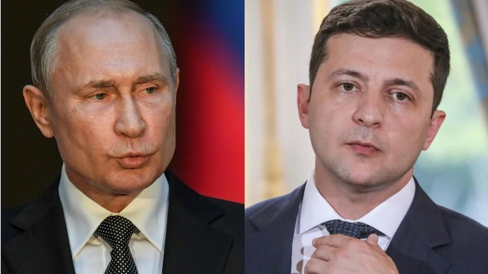 Володимир Путін і Володимир Зеленський щодо заяви про Костянтинівку
